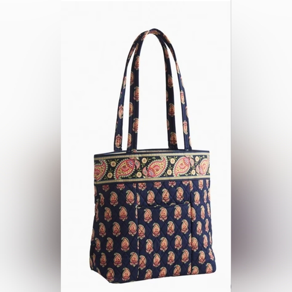 NWT - VERA BRADLEY | Flowering Paisley Quilted Tote Bag | Blue and Red - Picture 2 of 6
